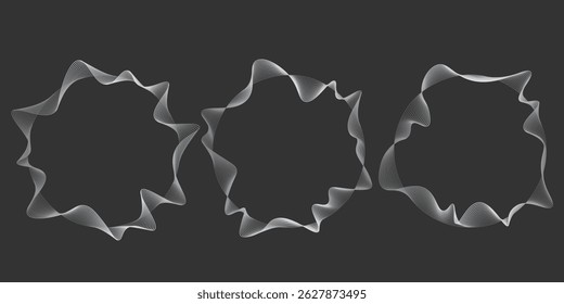 Abstract wavy circle. Digital motion element for modern design.