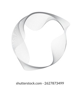 Abstract wavy circle. Digital motion element for modern design.