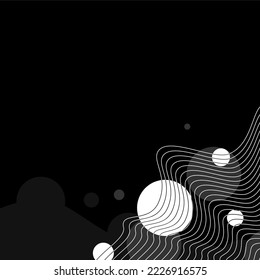 Abstrakte Wavy Circle Lines and Circles Texture Illustration, Monochrome