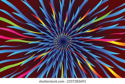 Abstract wavy circle motion colorful lines art background for your design, can be use in fancy cloth, banner, poster, technology, presentation, wallpaper, vector art illustration