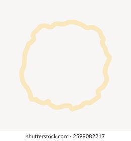 Abstract wavy circle on white background. Wavy circle with uneven edges. Simple abstract wavy circle design. Minimalist wavy circle art. Frame vector with copy space.
