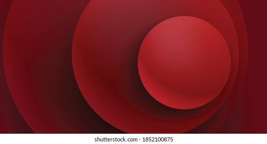 Abstract wavy circle red background