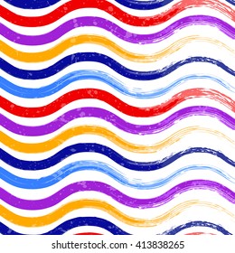 Abstract wavy colorful background on white background vector illustration. Abstract brush stroke pattern