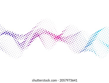 Resumen de puntos de degradado de color ondulado fondo de medio tono, diseño de fondo de semitono
