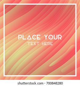 Abstract wavy colorful lines in a frame background with place for text. Vector illustration