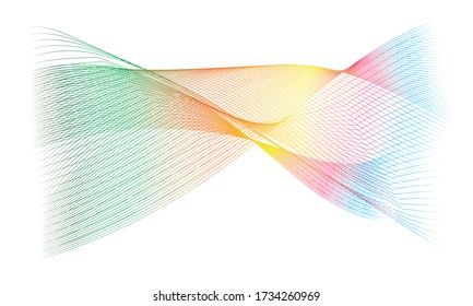 Resumen vector dinámico de movimiento ondulado y colorido.