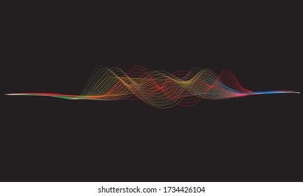 Resumen vector dinámico de movimiento ondulado y colorido.