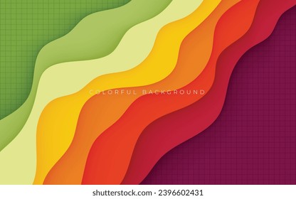 Resumen de fondo de capas onduladas coloridas