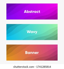 Abstract wavy colorful set of header banner web tamplate