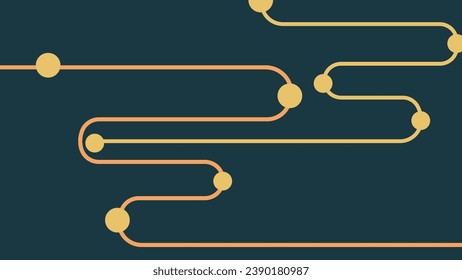 Abstract wavy connection line background in dark color.
