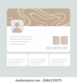 Abstrakte wellenförmige Kontur Hintergrund, neutrale weiche Palette, elegante gekrümmte Topographie Linien, minimalen Stil Vektorgrafik ideal für kreative Präsentationen