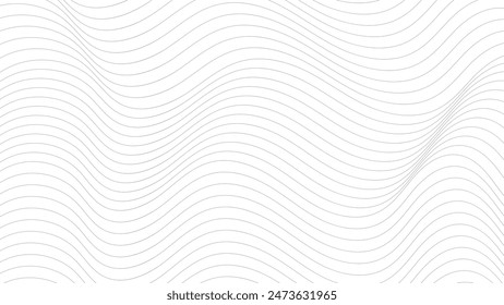 Abstract wavy contour line on white background in 4k resolution. Suited for desktop wallpaper, banner, poster, website, backdrop