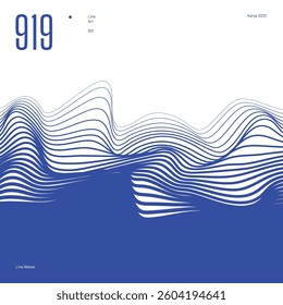 Abstract wavy contour lines forming fluid motion