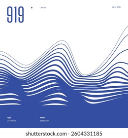 Abstract wavy contour lines forming fluid motion