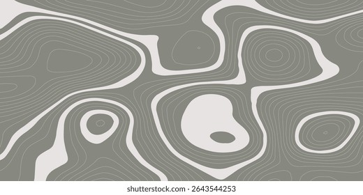 Abstract wavy curve geography topography lines contours map background. Topography white wave lines vector background.	