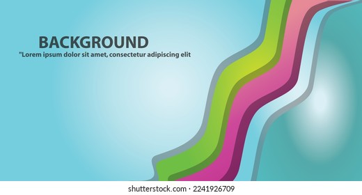 Abstract wavy curved background for web design, banners, posters, Colorful template banner with gradient color