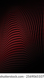 Abstract wavy curved red dots pattern technology wallpaper