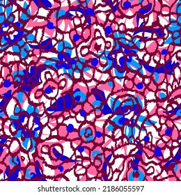 Abstract wavy curved shapes. Floral geometric seamless pattern. Natural organic forms rounded objects seamless pattern.