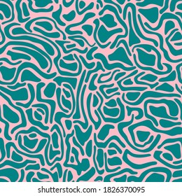 Abstract wavy curved shapes. Geometric seamless pattern. Natural organic forms rounded objects seamless pattern.