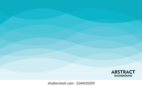 Abstract wavy cyan background premium vector