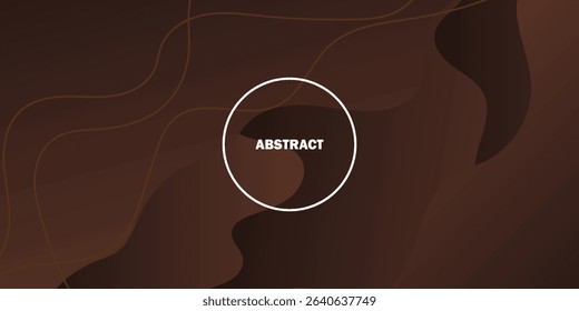 Abstract wavy dark brown luxury background template vector with shadow and gold lines.Futuristic background with strong pattern design.Eps10 vector