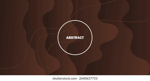 Abstract wavy dark brown luxury background template vector with shadow and gold lines.Futuristic background with strong pattern design.Eps10 vector