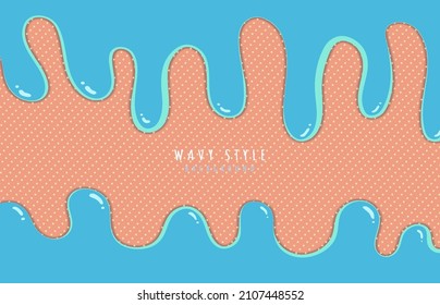 Abstract wavy design of blue ocean sea template style. Center copy space in the middle decorative background. Illustration vector