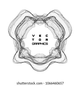 Abstract wavy design for data science or technical illustration. Vector Illustration.