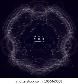 Abstract wavy design for data science or technical illustration. Vector Illustration.
