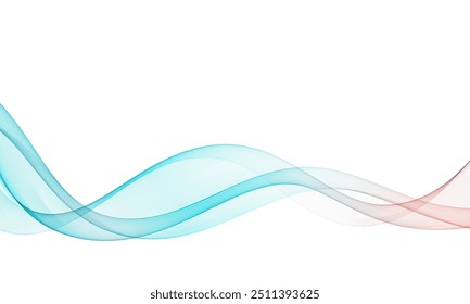 Abstract wavy design element, wave flow of curved lines.