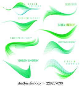 Abstract wavy design elements set, natural concept shapes