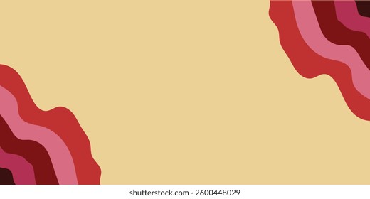 Abstract Wavy Design With Red and Yellow Complementary Colors