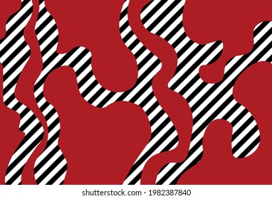 Abstract wavy with diagonal stripes pattern on a red background. EPS10 Illustration.