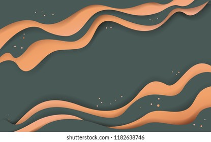 abstract wavy digital paper cut style banner