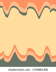 Abstract wavy digital paper cut style banner.Gray and peach tones.