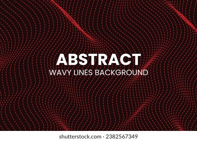Abstract Wavy Dot Line Background with Red and Black Colors