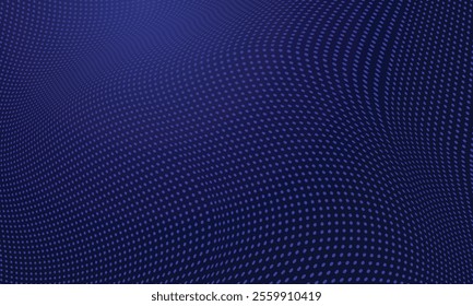 Abstract wavy dots pattern dark technology background