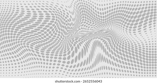 Abstractas fondo ondulado punteado con tonos negros y grises. Ilustración vectorial, Sitio web