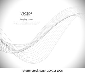 Abstract wavy dynamic illustartion. Vector motion lines background.