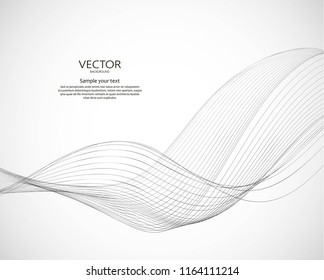 Abstract wavy dynamic illustration. Motion vector background with lines.