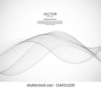 Abstract wavy dynamic illustration. Motion vector background with lines.