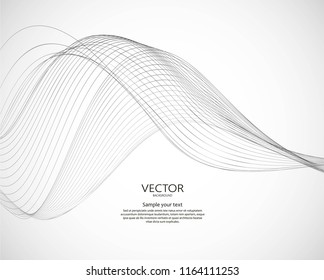 Abstract wavy dynamic illustration. Motion vector background with lines.