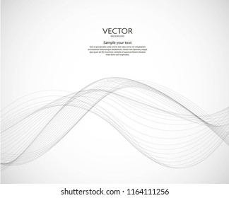 Abstract wavy dynamic illustration. Motion vector background with lines.