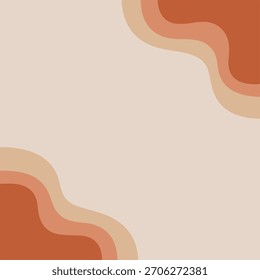Abstract Wavy Earth Tone Vector Background. Warm Neutral Aesthetic Background Design. Boho Aesthetic Background Vector. Modern Liquid Abstract Background Illustration. Burnt Orange and Cream Abstract