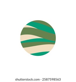 Abstract wavy earth toned circle
