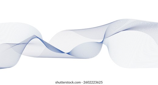 Abstract wavy element for design on transparent background. Vector art