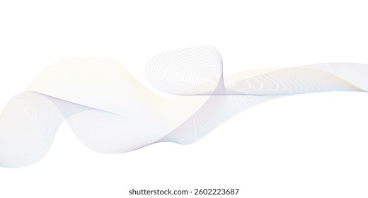 Abstract wavy element for design on transparent background. Vector art
