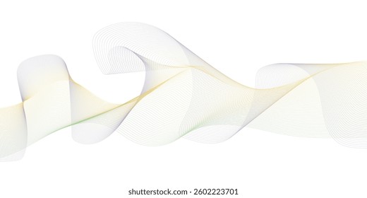Abstract wavy element for design on white background. Vector art