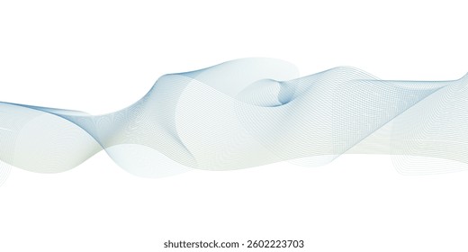 Abstract wavy element for design on white background. Vector art