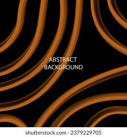 abstract wavy element fluid gold or brown on black background